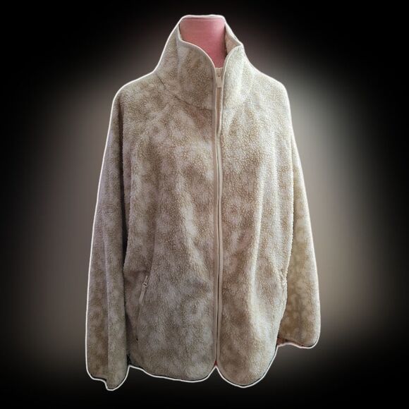 All In Motion Beige Sherpa Jacket Sz XL - Picture 1 of 12